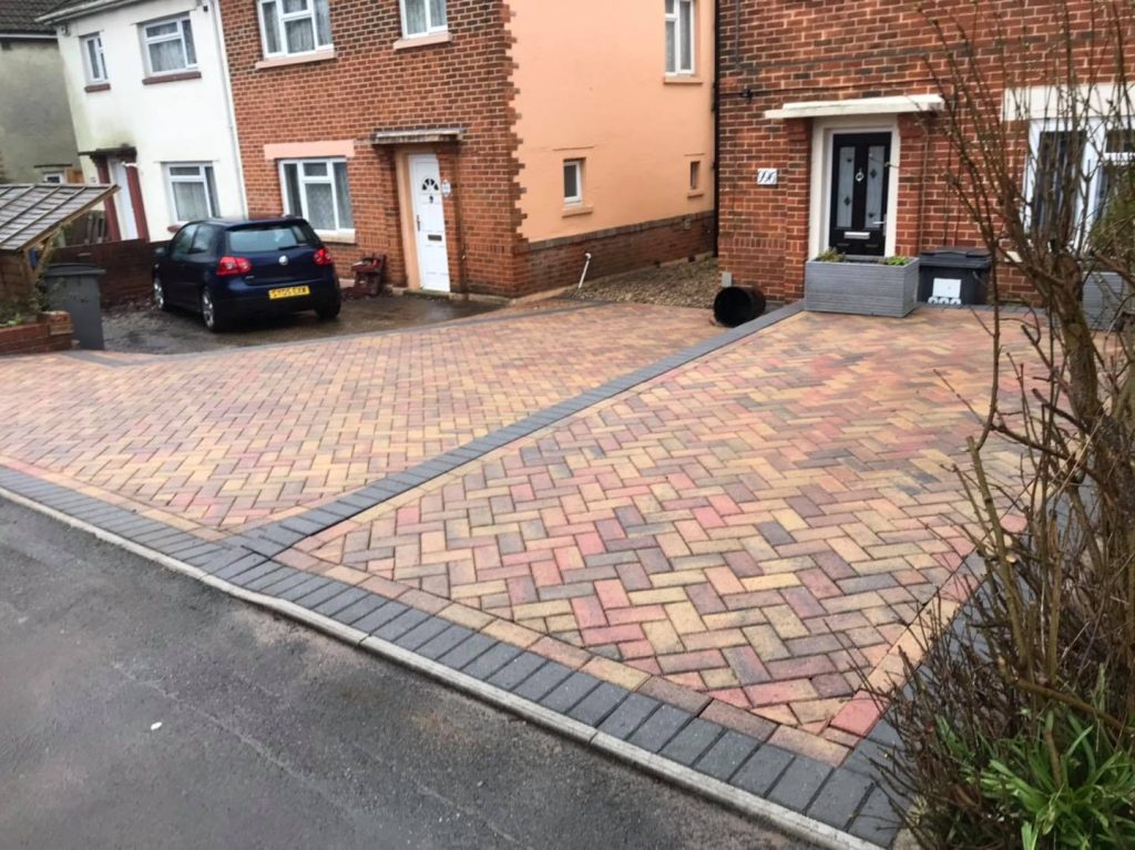 pressure washed driveway